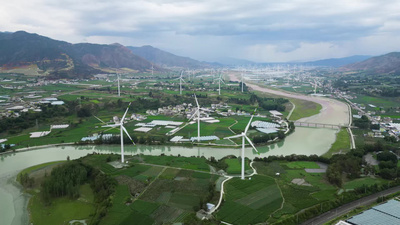 风电风力设备清洁能源环保新能源延时摄影视频实拍
