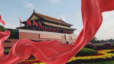 ai配乐实拍视频素材童声合唱我爱北京天安门歌曲配乐背景
