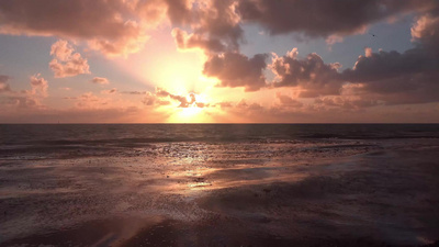4k海边夕阳空镜实拍视频素材