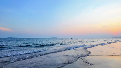 旅游实拍视频素材4K旅游海边沙滩海浪轻拍唯美空境实拍实拍视频素材