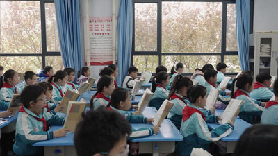 校园小学生读书课堂学习视频实拍