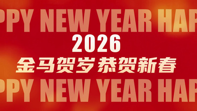 高清视频素材红色喜庆2026马年春节祝福快闪文字视频素材