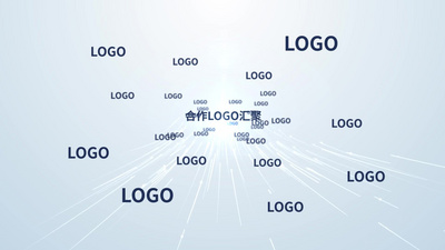 logo高清视频素材简洁logo文字标题汇聚穿梭视频素材