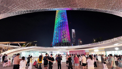 广州塔小蛮腰夜景灯光秀实拍视频素材