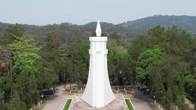 红色旅游景区广西百色起义纪念园航拍实拍素材