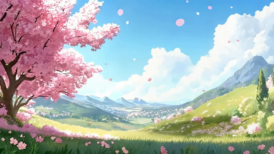 浪漫桃花开春天梦幻桃花季春日赏花背景图视频背景