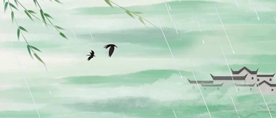 春天春季清明雨水浅绿色水彩风清明背景视频背景