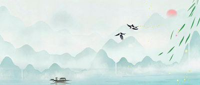 清明节清明山水绿色水墨中国风背景视频背景