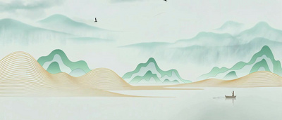中国风山水绿色新中式视频背景