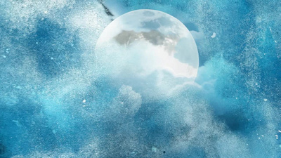 唯美蓝色星空月亮治愈系星星夜空景色视频背景