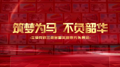 立体党政三维多图文片头展示AE模板视频