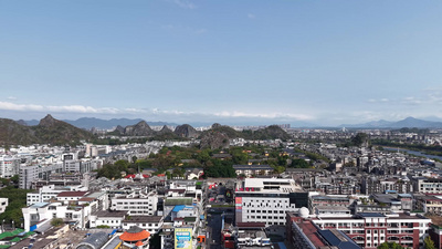 航拍独秀峰王城景区实拍实拍素材