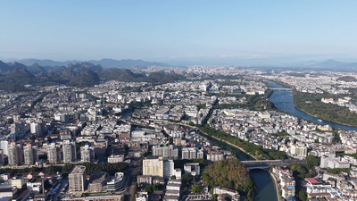 航拍广西桂林城市风光实拍实拍视频素材