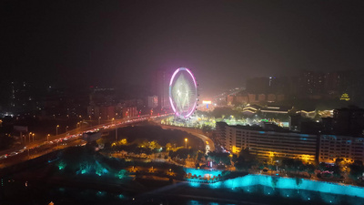 实拍视频素材航拍衡阳城市夜景城市风光实拍实拍素材