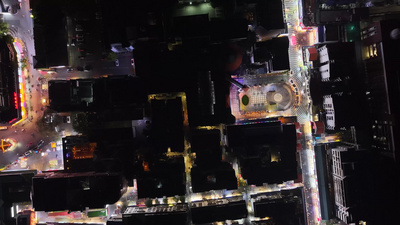 实拍视频素材航拍桂林夜景灯光交通城市风光实拍实拍素材