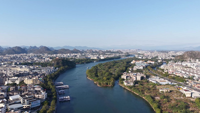 航拍广西桂林城市风光实拍视频实拍