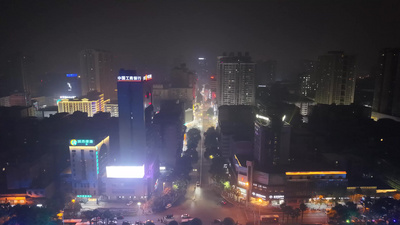 航拍衡阳城市夜景城市风光实拍实拍视频素材