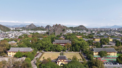 航拍独秀峰王城景区实拍实拍视频素材