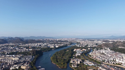 航拍广西桂林城市风光实拍视频实拍