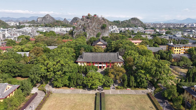 实拍视频素材航拍独秀峰王城景区实拍实拍视频素材