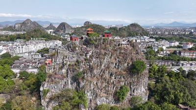 航拍独秀峰王城景区实拍实拍视频素材