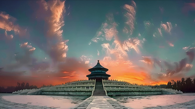 人文景观北京地标天坛古建筑AI视频素材
