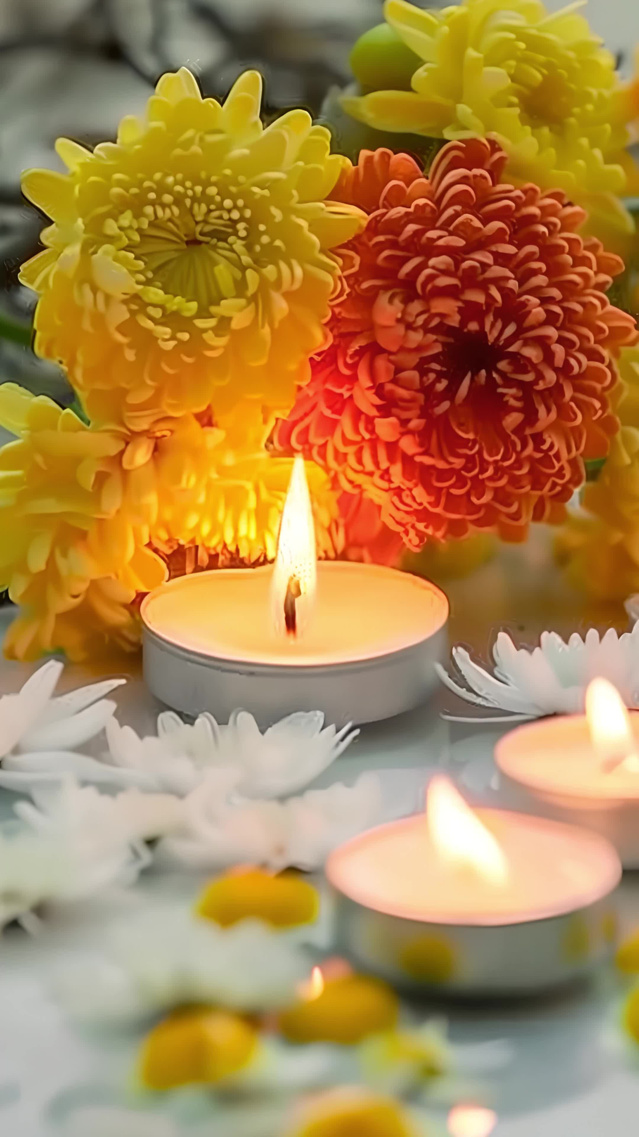 4k清明节菊花蜡烛祭祖ai视频素材视频特效素材