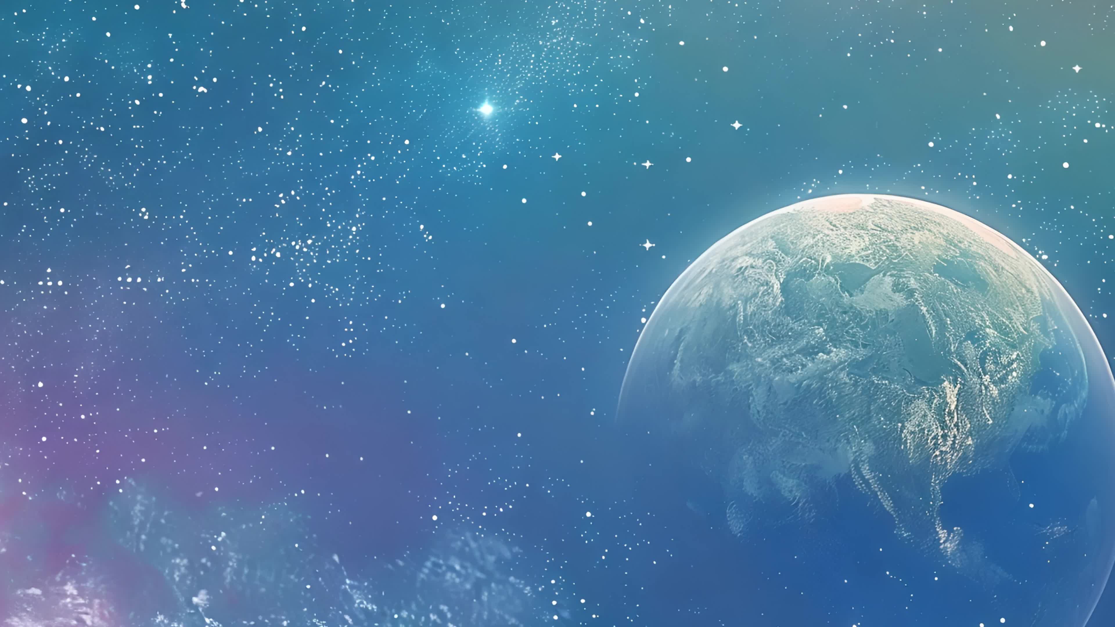 4k太空星球背景蓝色科技ai视频素材