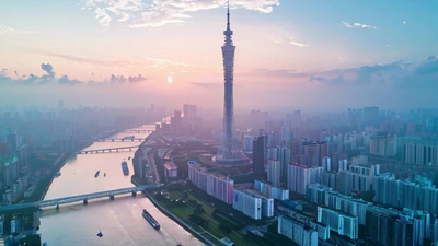 风景实拍视频素材航拍广州塔小蛮腰城市风光实拍视频素材