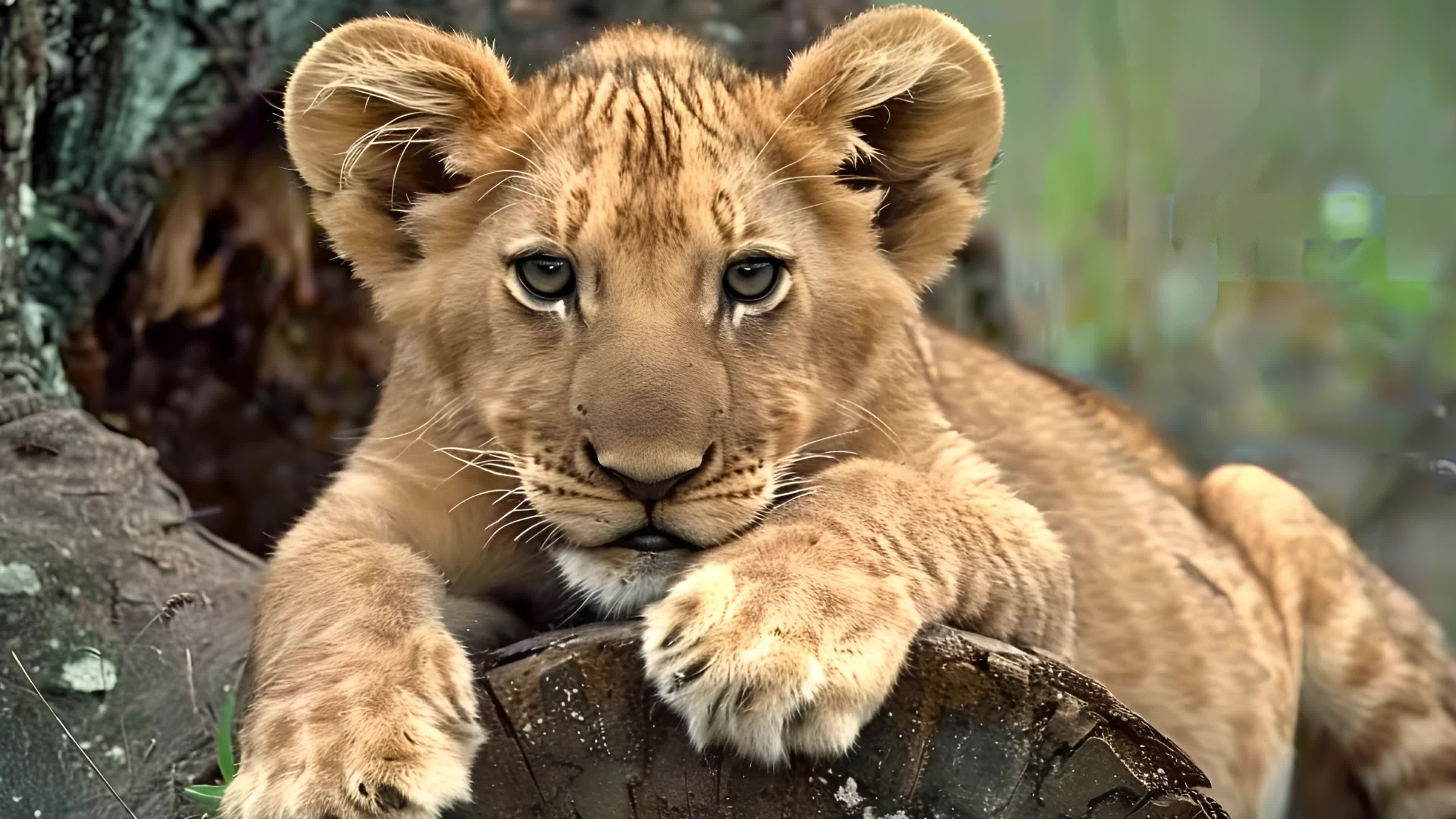 4k草原动物狮子实拍素材