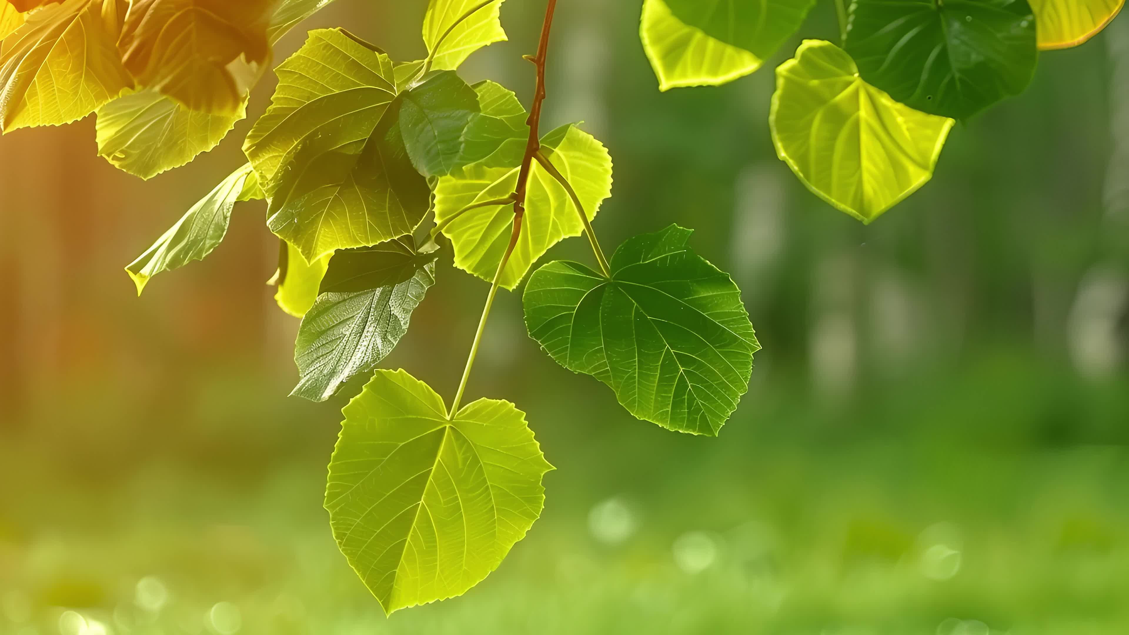 4k午后夏日阳光树叶素材视频实拍视频特效素材