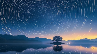4K星空星轨延时素材视频