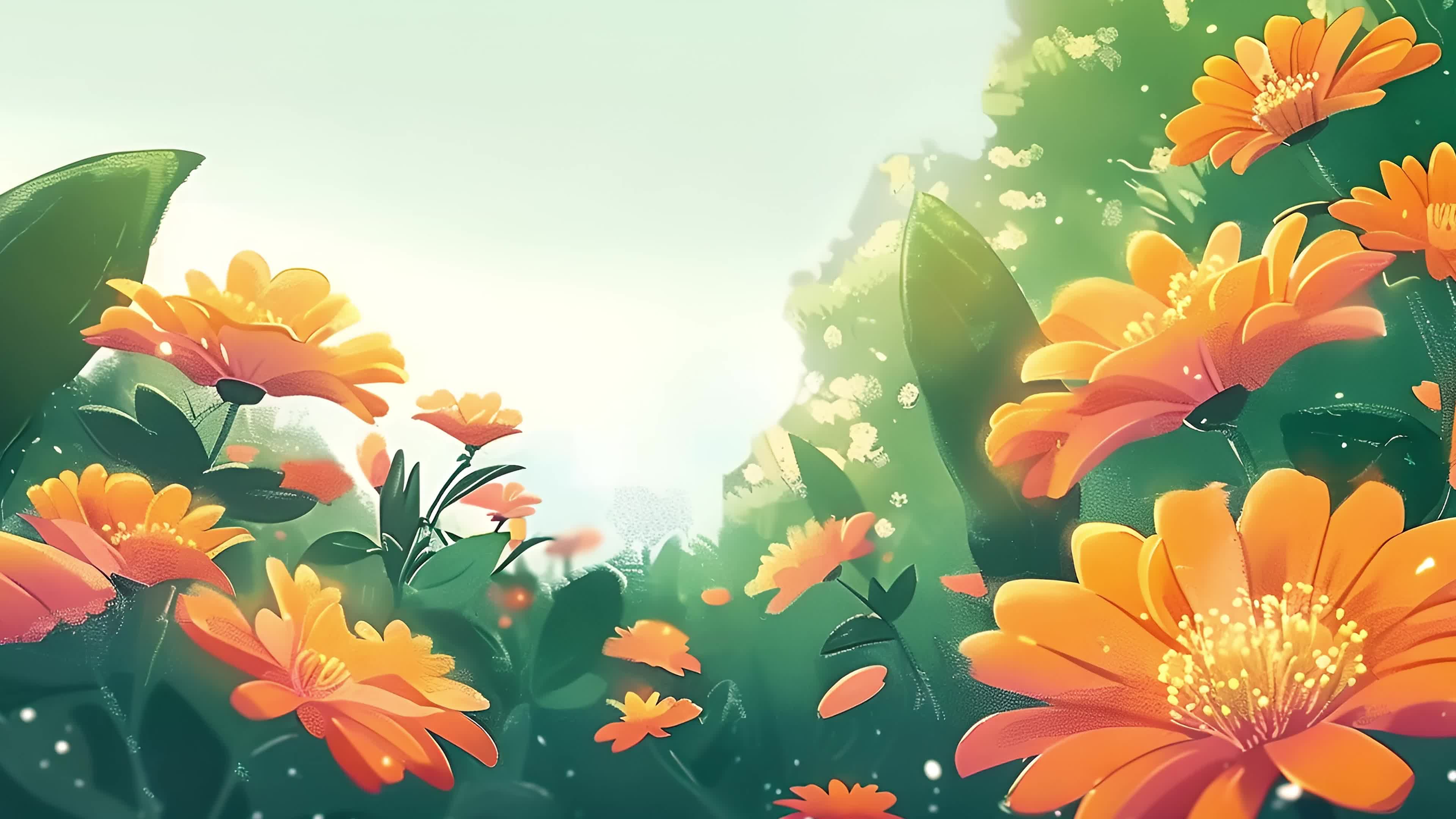 4k儿童花朵卡通插画素材