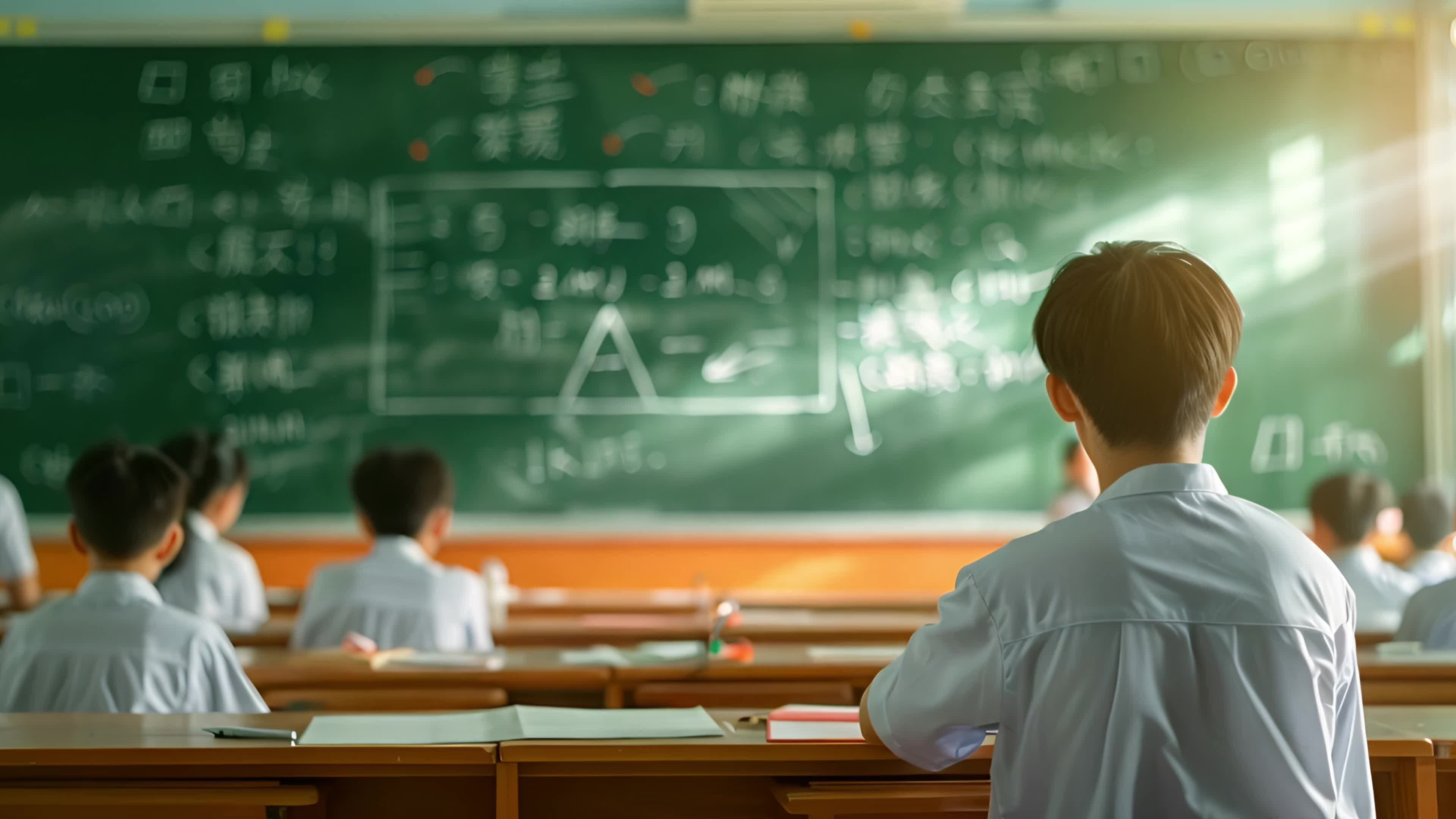 4k学校教室中考高考毕业素材视频实拍