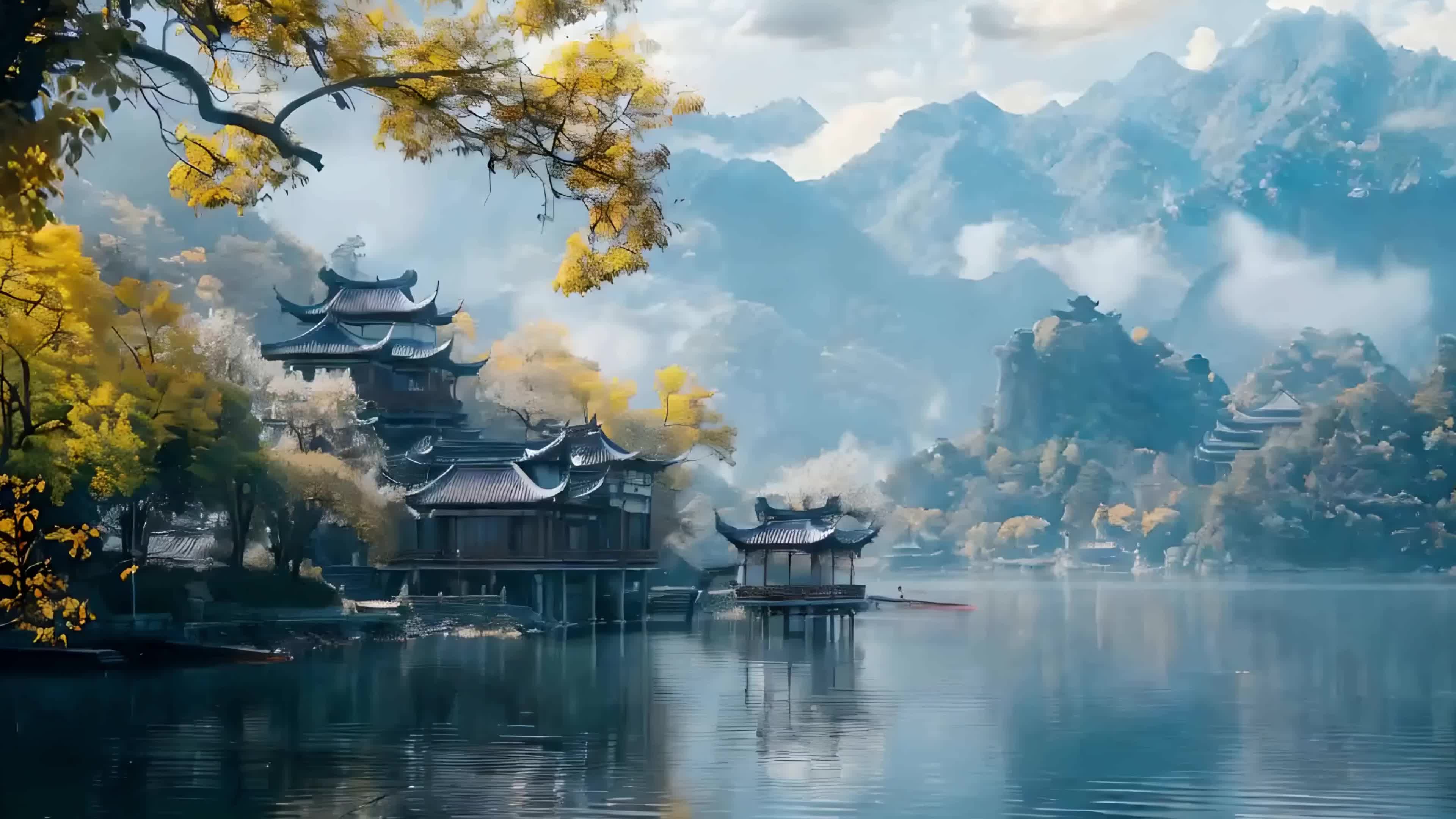 4k大自然风景古风实拍素材视频特效素材