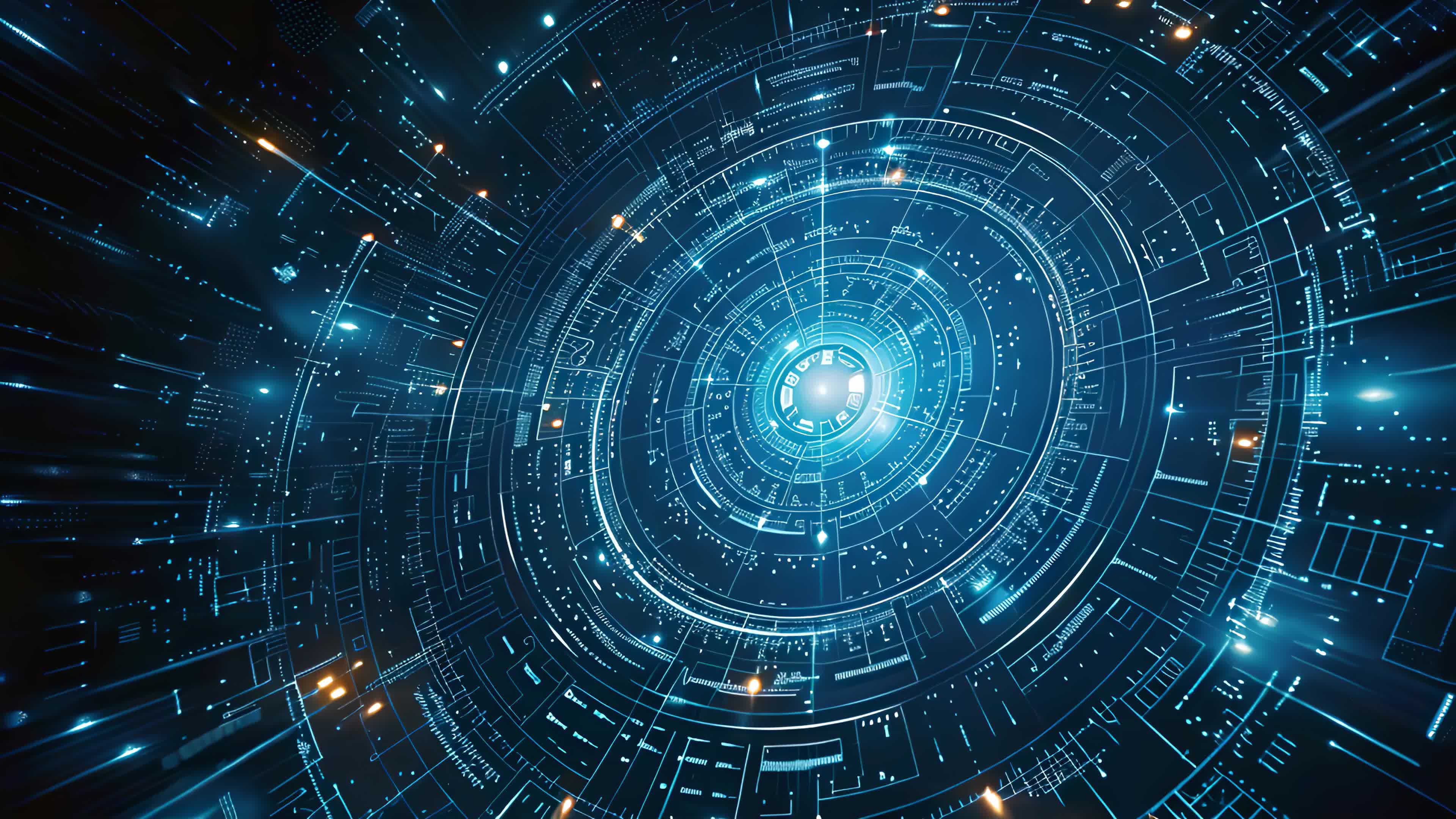 科技感创意人工智能蓝色线条视频背景视频特效素材-千库网