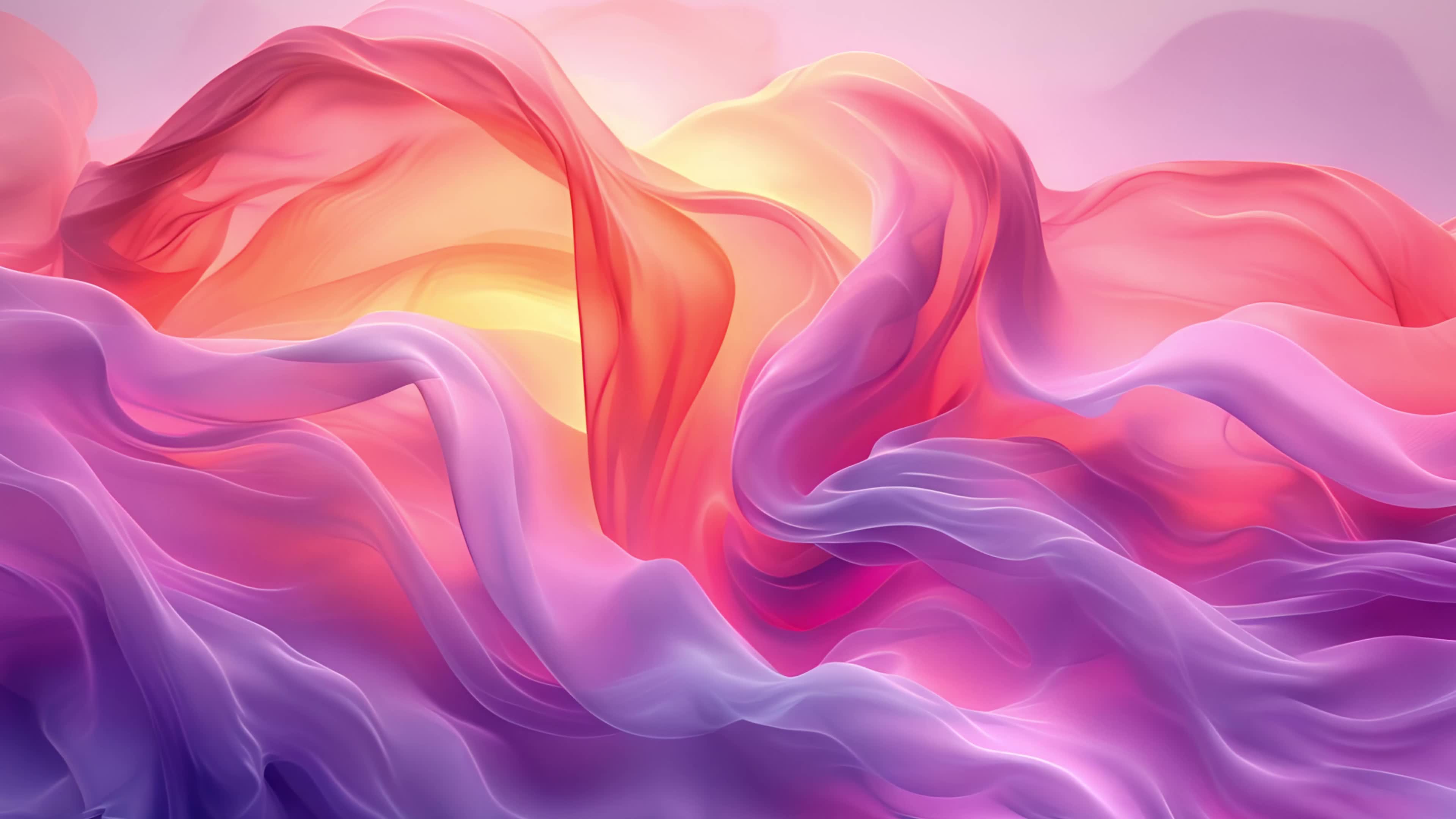 4k3d渲染彩色丝绸感平滑柔和背景素材