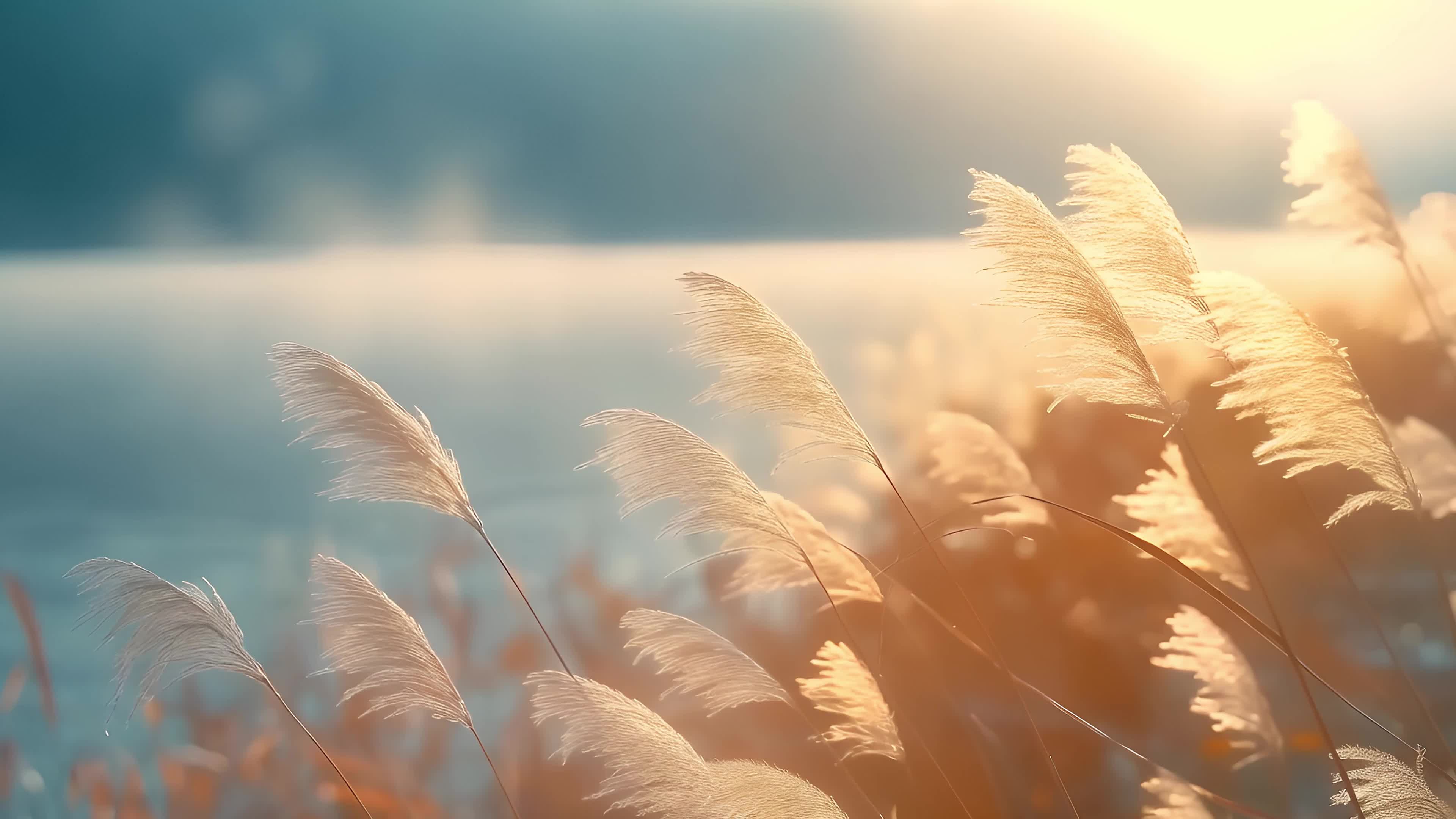 4k唯美逆光芦苇丛素材实拍素材视频特效素材