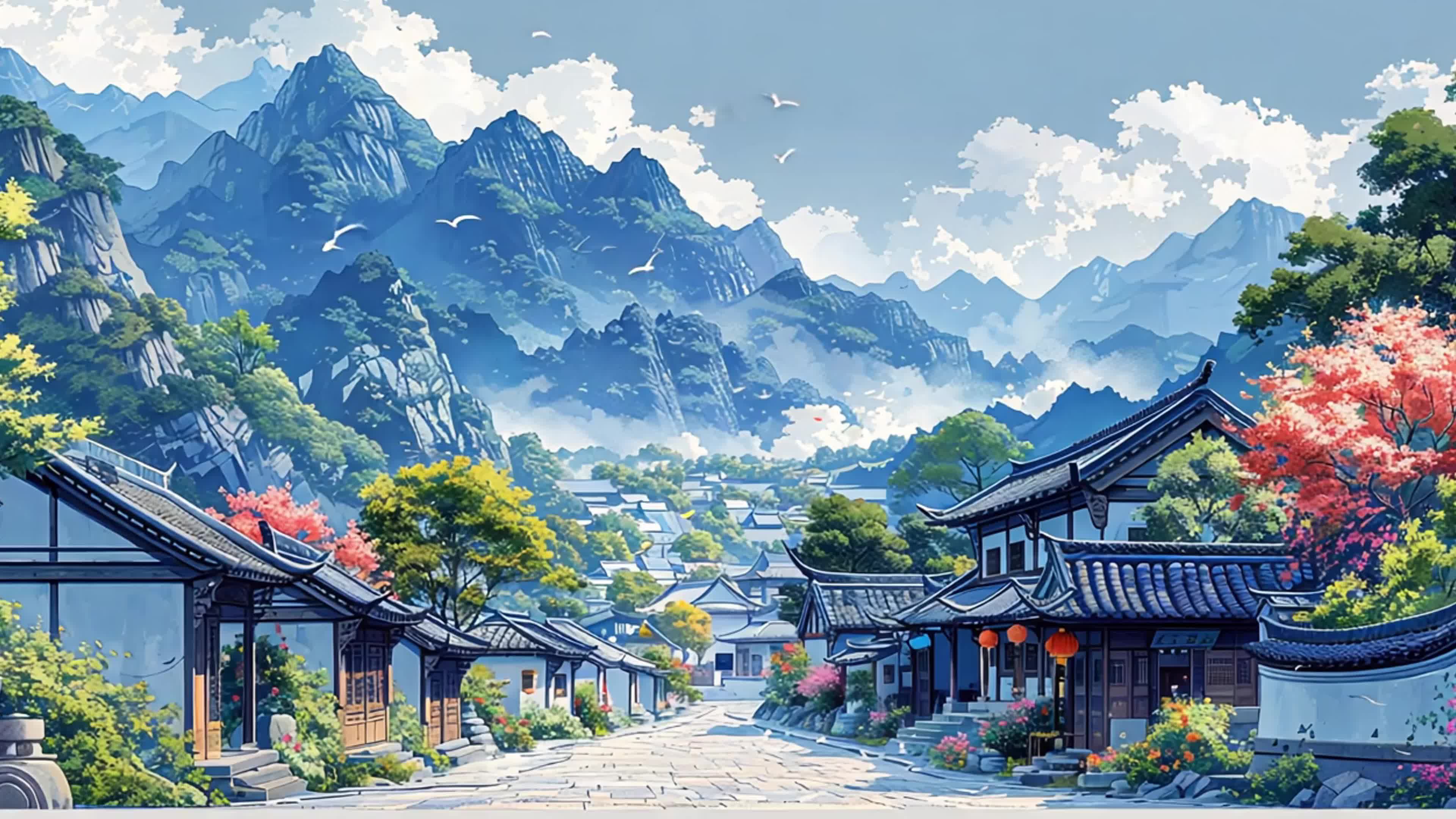 4k古风虚拟场景游戏场景素材