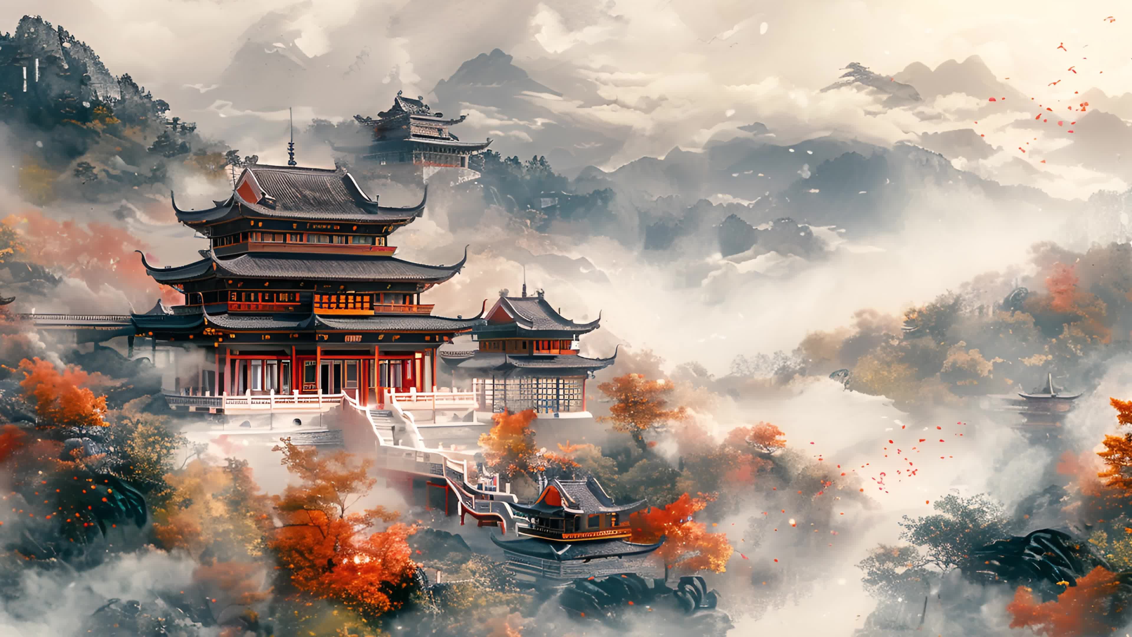 4kcg虚拟场景游戏场景古代建筑素材