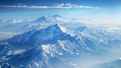 雪山山脉冬季自然景观户外冰雪世界延时实拍素材