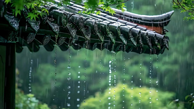 4k春天谷雨雨水素材素材
