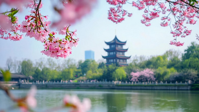 4K大自然美丽风景杭州西湖视频实拍