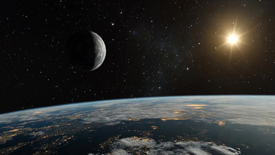 4K地球宇宙星空月球实拍视频素材