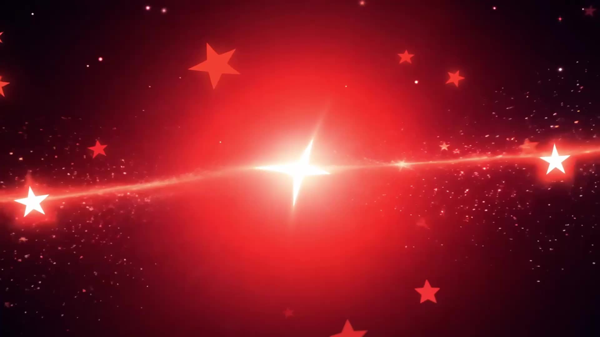 红色五角星炫丽光效舞台背景