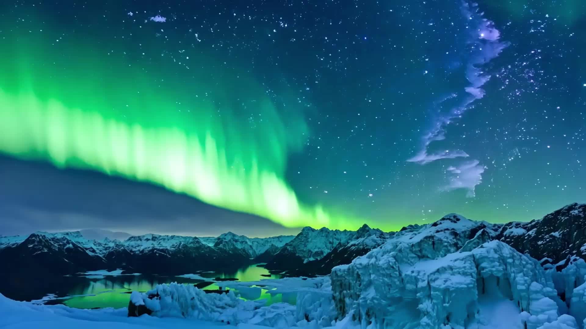 极光自然风景唯美极光光影视频素材视频特效素材