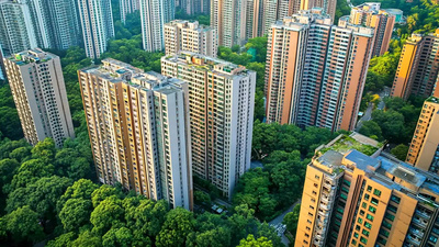 航拍都市地产房产小区楼盘建筑视频素材