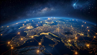 星球地球表面灯光科技背景AI视频