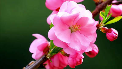 春天延时实拍视频素材4k春天桃花花朵盛开延时自然风景视频