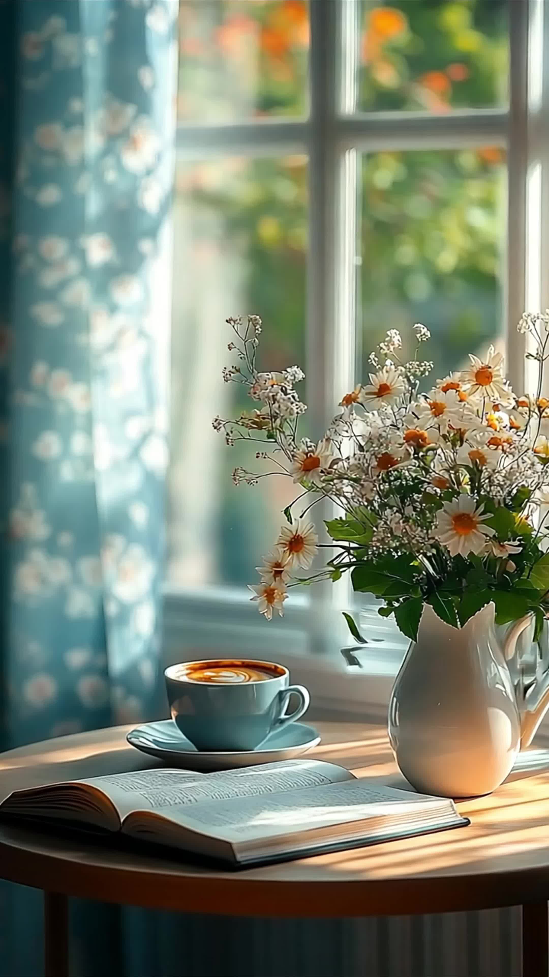 4k鲜花咖啡书本视频视频特效素材